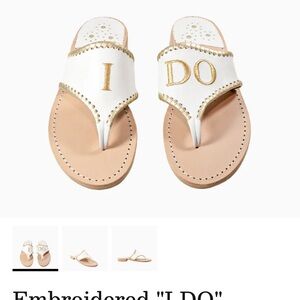 Jack Rogers White and Gold 'I DO' Sandals